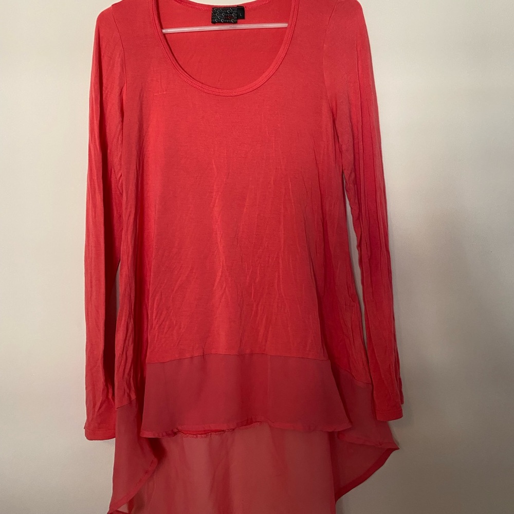 Flowy red long sleeve top
